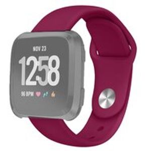 Fitbit Versa 1 / 2 & Lite siliconen bandje - Maat: Small - Wijnrood