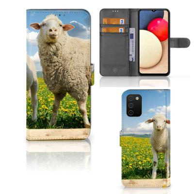 Samsung Galaxy A03s | Telefoonhoesje | Met pasjeshouder | Schaap en Lammetje Samsung Galaxy A03s | Telefoonhoesje | Met pasjeshouder | Schaap en Lammetje