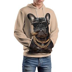 grafische puppy herenmode 3D-print hoodie vakantie streetwear hoodies lichtbruin hooded print fleece winter lente herfstdesigner sweatshirt met capuchon Lightinthebox