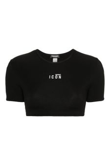 DSQUARED2 t-shirt crop à logo imprimé - Noir