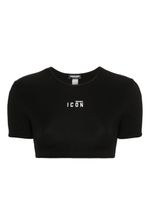 DSQUARED2 t-shirt crop à logo imprimé - Noir - thumbnail