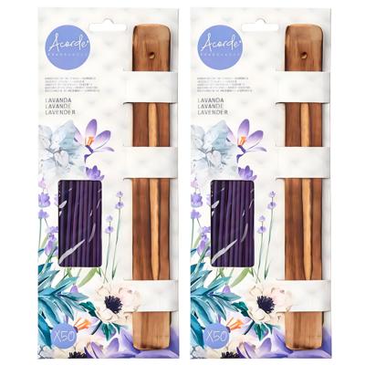 Acorde Wierook sticks met plankje van bamboe - in huisgeur Lavendel - 100x sticks - Ontspannend
