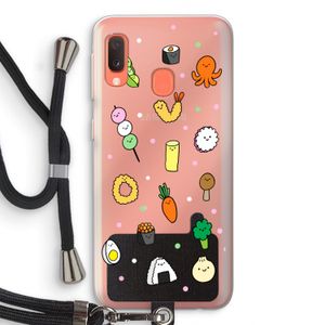 Happy bento friends: Samsung Galaxy A20e Transparant Hoesje met koord