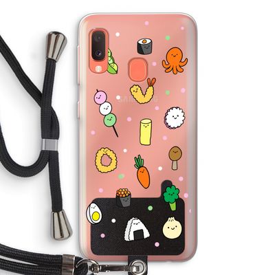 Happy bento friends: Samsung Galaxy A20e Transparant Hoesje met koord