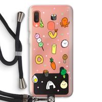 Happy bento friends: Samsung Galaxy A20e Transparant Hoesje met koord