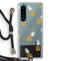 Ananasjes: Sony Xperia 5 III Transparant Hoesje met koord