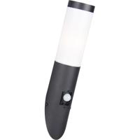 LED Tuin Wandlamp Buiten - Bewegingssensor - E27 Fitting - IP44 - Mat Zwart - RVS