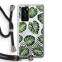 Geometrische jungle: Huawei P40 Transparant Hoesje met koord