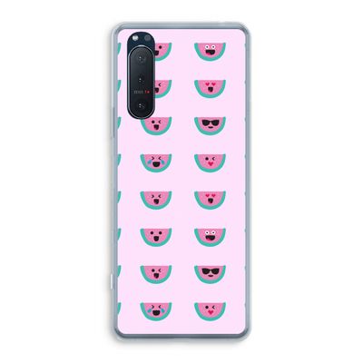 Smiley watermeloenprint: Sony Xperia 5 II Transparant Hoesje