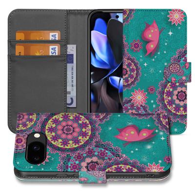 Google Pixel 9a | Book Case | Portemonnee Hoesje Cirkel Vlinderprint
