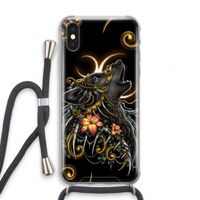 Huilende Wolf: iPhone X Transparant Hoesje met koord