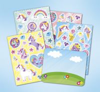 Totum raamsticker unicorn meisjes vinyl 60 stickers - thumbnail
