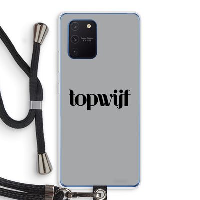 Topwijf Grijs Zwart: Samsung Galaxy Note 10 Lite Transparant Hoesje met koord