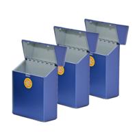 4x Kunststof sigarettendoosjes blauw