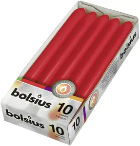Bolsius Dinerkaars 23cm Rood - 10 stuks