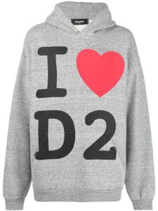 DSQUARED2 hoodie en coton à imprimé graphique - Gris