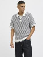 Jack & Jones Jprblucody Structure Knit Polo Ss Trui Korte Mouw Dark Denim
