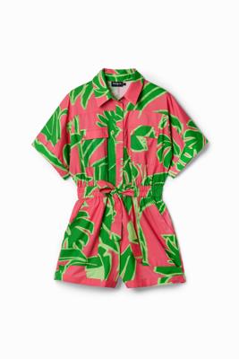Korte tropische jumpsuit - RED - XL