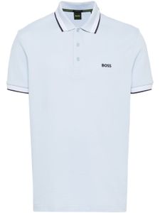 BOSS polo à logo brodé - Bleu