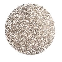 Ronde gedecoreerde Placemats metallic koper look diameter 38 cm