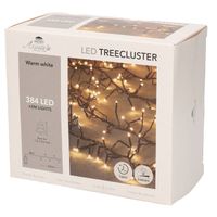 1x Clusterverlichting met timer en dimmer 384 leds warm wit 5 m - Kerstverlichting kerstboom - thumbnail