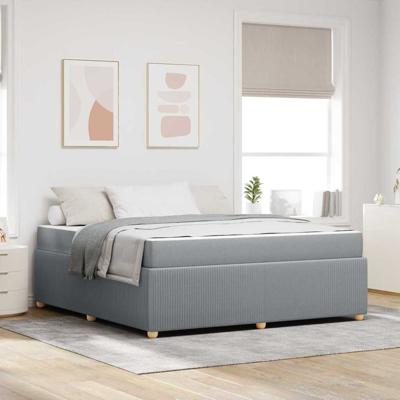 Bedframe met matras met matras Lichtgrijs 180 x 200 cm Stof