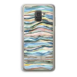 Watercolor Agate: Samsung Galaxy A8 (2018) Transparant Hoesje