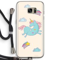 Vliegende eenhoorn: Samsung Galaxy S7 Edge Transparant Hoesje met koord