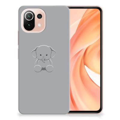 Xiaomi Mi 11 Lite | 11 Lite 5G NE Telefoonhoesje met Naam Grijs Baby Olifant Xiaomi Mi 11 Lite | 11 Lite 5G NE Telefoonhoesje met Naam Grijs Baby Olifant