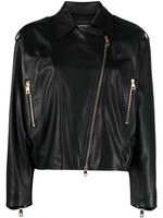 Emporio Armani veste de moto en cuir - Noir