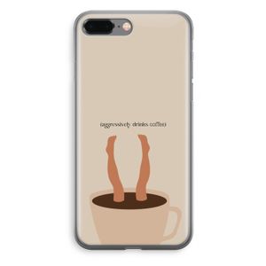 Aggressively drinks coffee: iPhone 8 Plus Transparant Hoesje