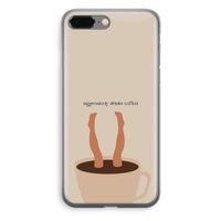 Aggressively drinks coffee: iPhone 8 Plus Transparant Hoesje