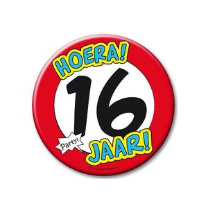 Feestartikelen XXL 16 jaar verjaardags button