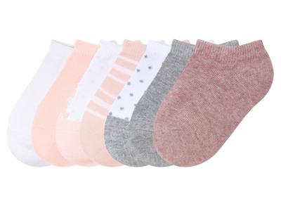 lupilu 7 paar kinder sokken (roze/wit/grijs, 23-26)