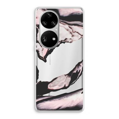 Roze stroom: Huawei P50 Pro Transparant Hoesje