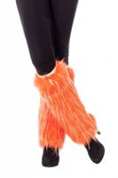 Beenwarmers pluche neon oranje