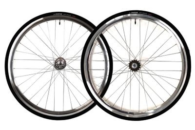 Santafixie 30mm Wielset + Binnenbanden + Banden - Zilver