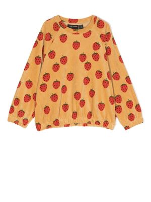 Mini Rodini sweat à fraises imprimées - Tons neutres