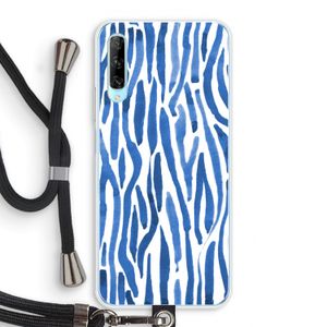 Blauwe nerven: Huawei P Smart Pro Transparant Hoesje met koord