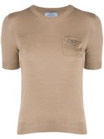 Prada t-shirt à poche poitrine - Marron