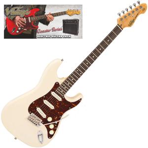 Vintage VIP-V60VW Coaster Series Vintage White Guitar Pack elektrische gitaar set met versterker