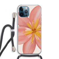Pink Ellila Flower: iPhone 12 Pro Transparant Hoesje met koord