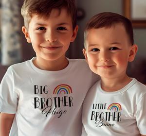Regenboog broers T-shirt met naam