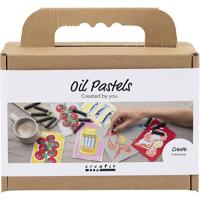 Creativ Company Mini hobbyset oliepastel, grijs, wit, 1 doos