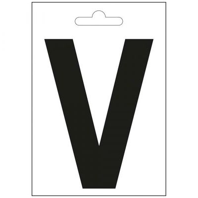 Nautic letter V zwart 100 mm.