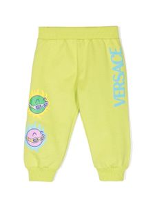 Versace Kids pantalon de jogging à logo imprimé - Vert