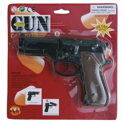 Speelgoed Plaffertjes pistool - 8 schots - metaal - politie / western / maffia thema Speelgoed Plaffertjes pistool - 8 schots - metaal - politie / western / maffia thema