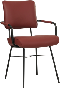 Rode leren industriële design eetkamerstoel Solid - Toledo Leer Cherry (rood leer)
