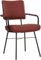 Rode leren industriële design eetkamerstoel Solid - Toledo Leer Cherry (rood leer)