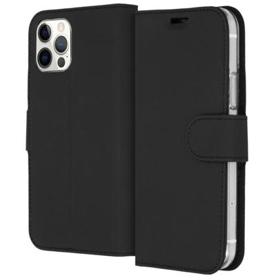 Accezz Wallet Case voor Apple iPhone 12 (Pro) Telefoonhoesje Zwart